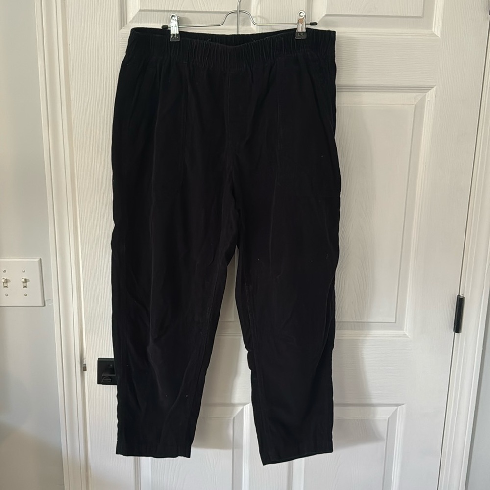 Black corduroy stretch pants